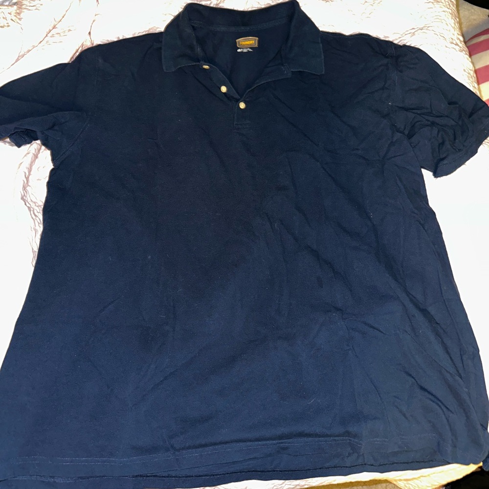 Foundry navy blue polo shirt plus size 4XL